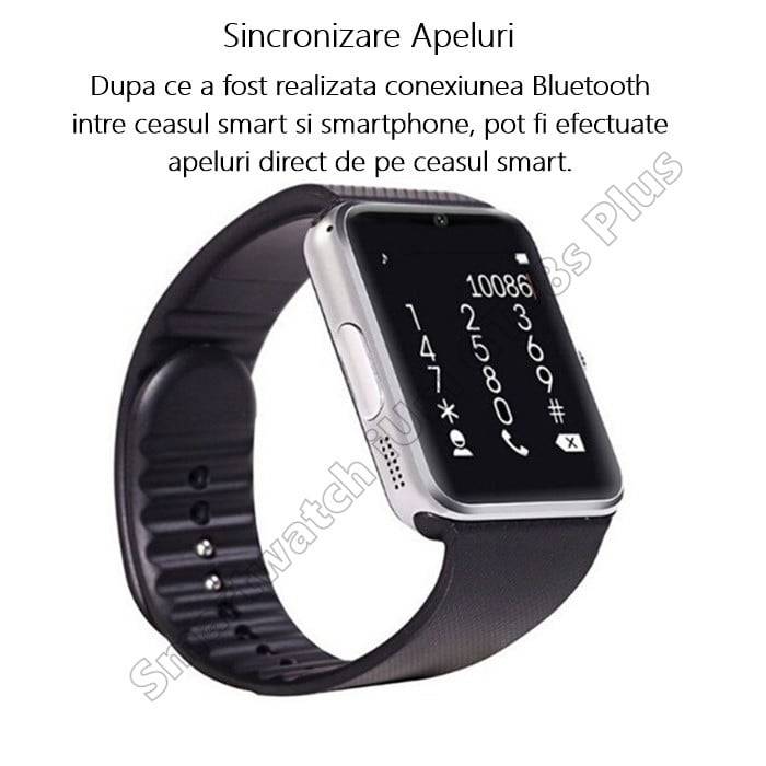 ceas smart GT08 bluetooth notificari