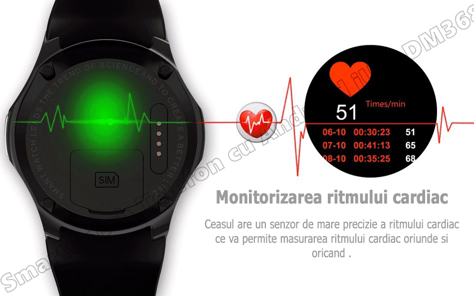 Smartwatch Telefon cu Android umeline DM368 WIFI, 3G, GPS-7