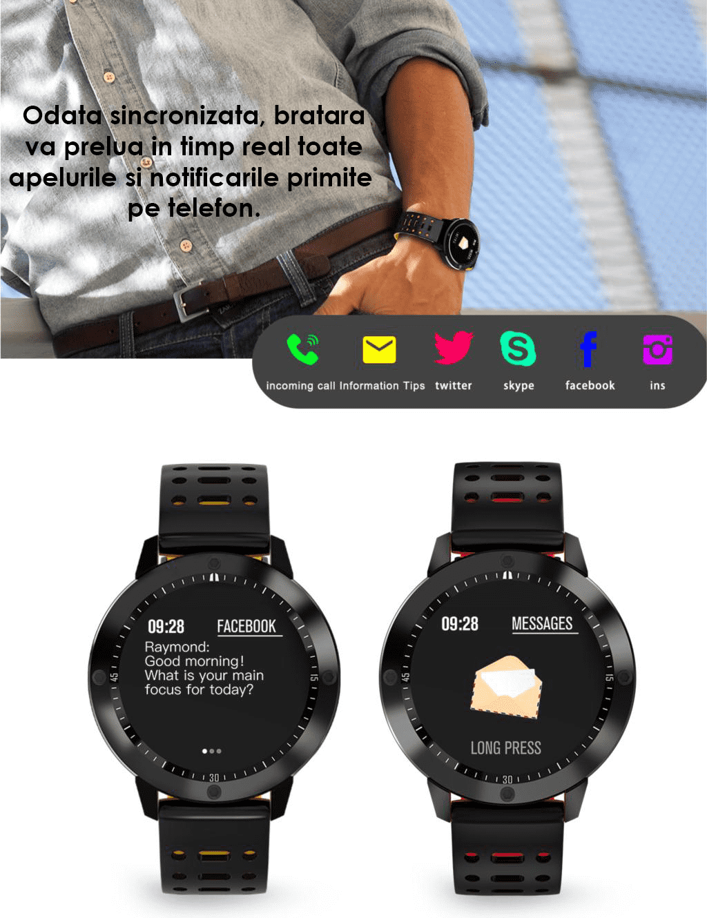 umeline CF58 bratara fitness cu bluetooth-2