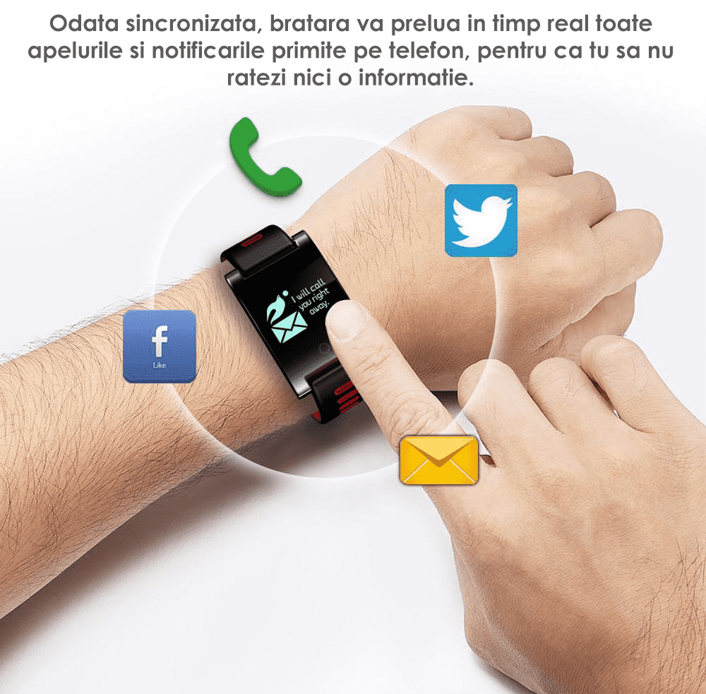 Bratara Fitness umeline DM68 Plus, Display OLED, Android si iOS-1