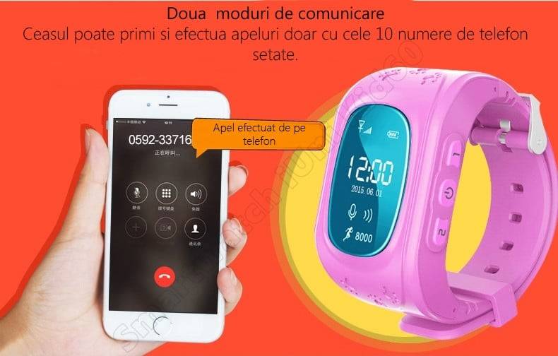 ceas cu telefon si GPS umeline Kid60-2