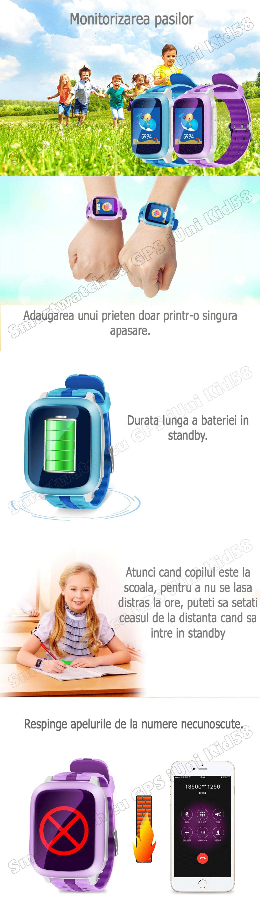 Ceas GPS umeline Kid18 cu Telefon incorporat